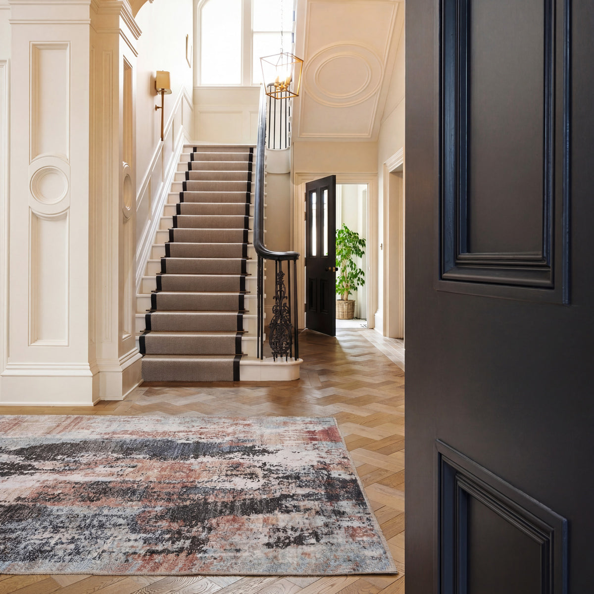 Soft Washable Multicolour Abstract Rug - Pierre