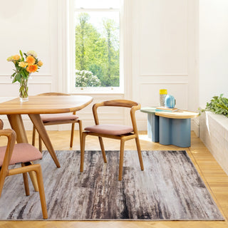 Soft Washable Brown Abstract Rug - Taron