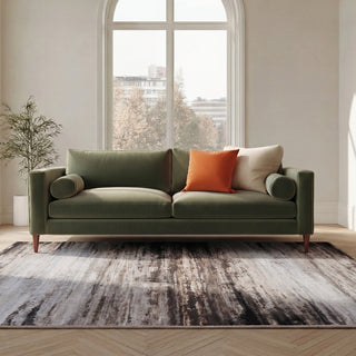Soft Washable Brown Abstract Rug - Taron