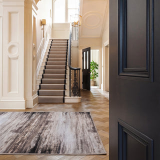 Soft Washable Brown Abstract Rug - Taron