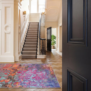 Soft Washable Multicolour Abstract Rug - Blazing