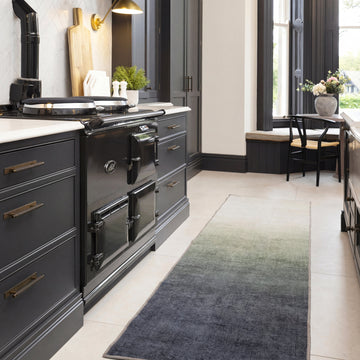 Soft Washable Green Ombre Runner - Gem