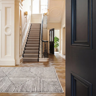Soft Washable Black Geometric Rug - Maverick
