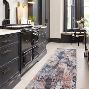 Soft Washable Multicolour Abstract Runner - Pierre
