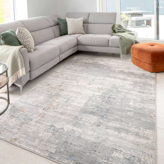 Grey Distressed Multicoloured Abstract Living Room Rug