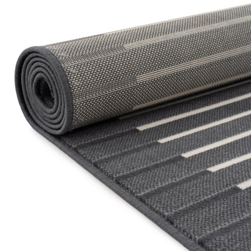 Grey Striped Stair Carpet Runner - Cut to Measure