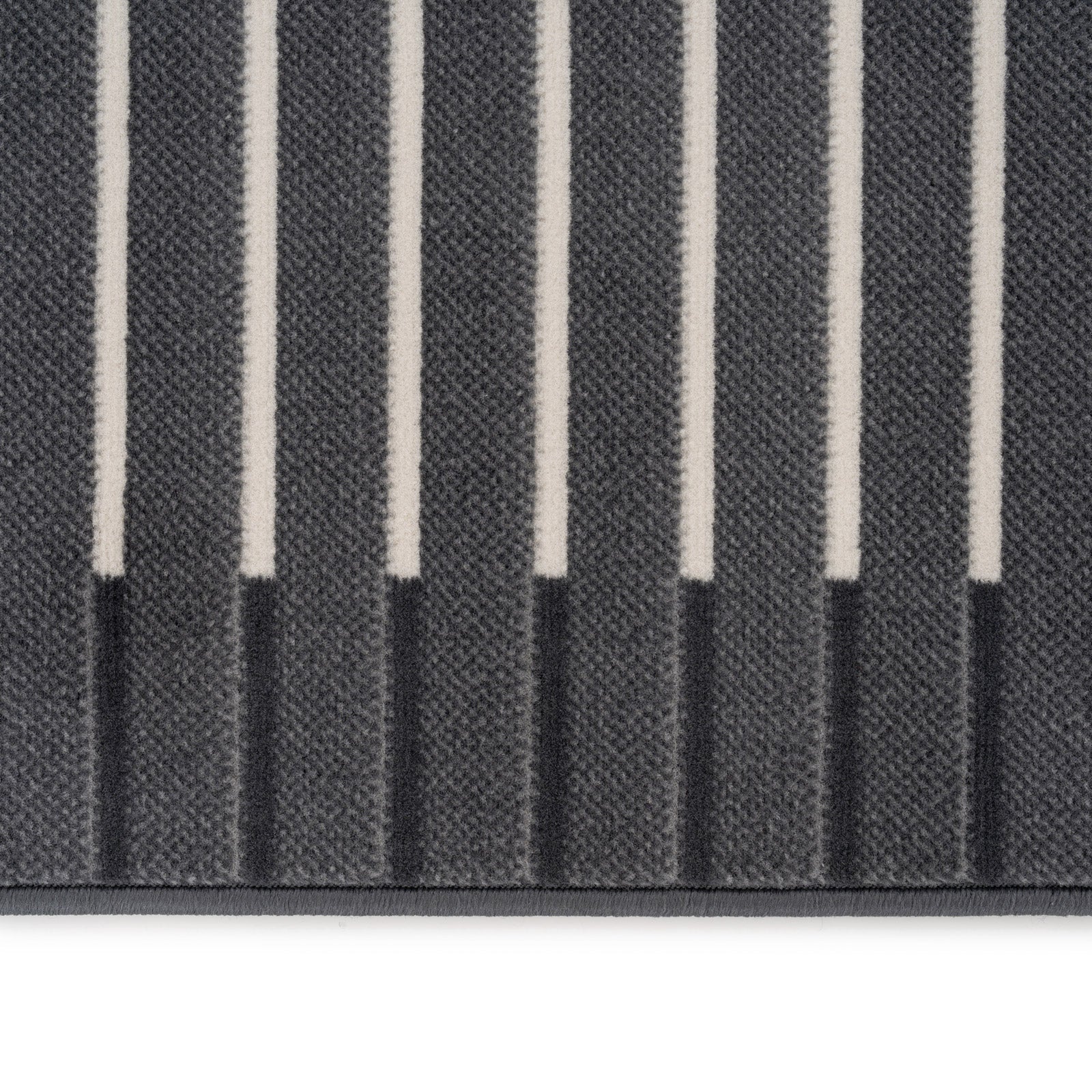 Grey Striped Stair Carpet Runner - Cut to Measure