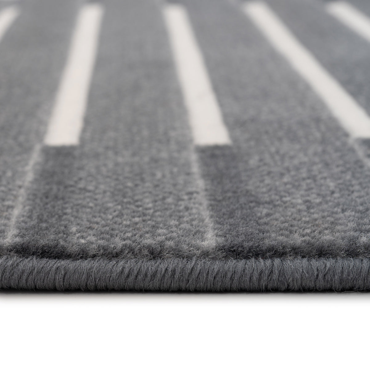Grey Striped Stair Carpet Runner - Cut to Measure