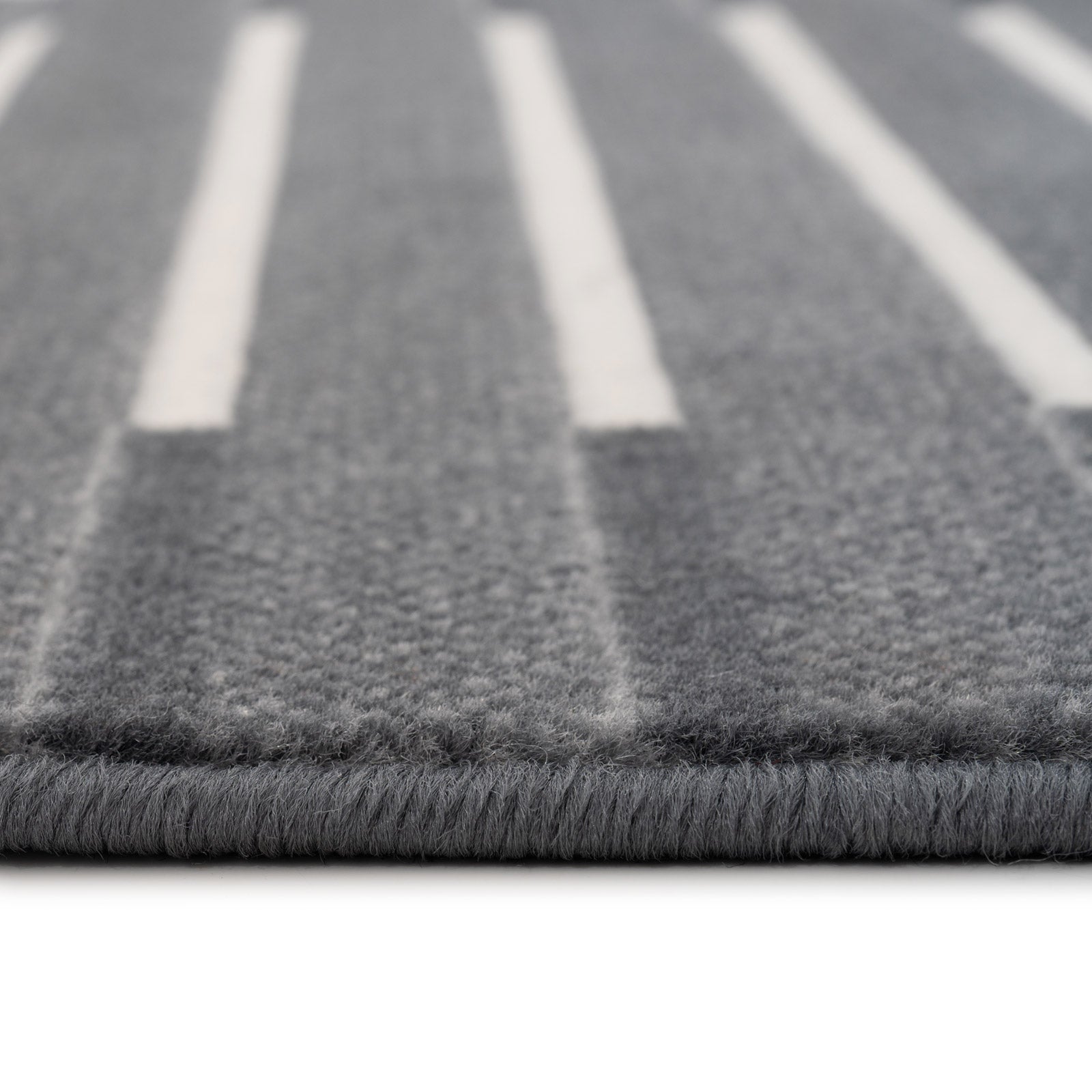 Grey Striped Stair Carpet Runner - Cut to Measure