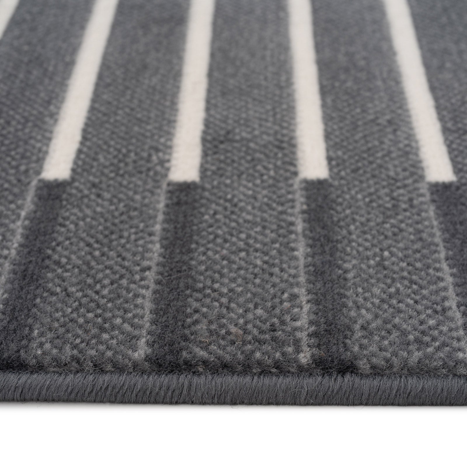 Grey Striped Stair Carpet Runner - Cut to Measure