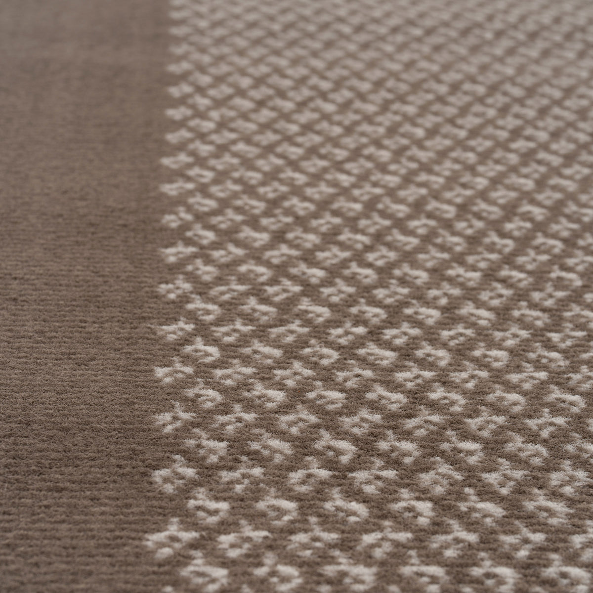 Beige Bordered Stair Carpet Runner - Cut to Measure