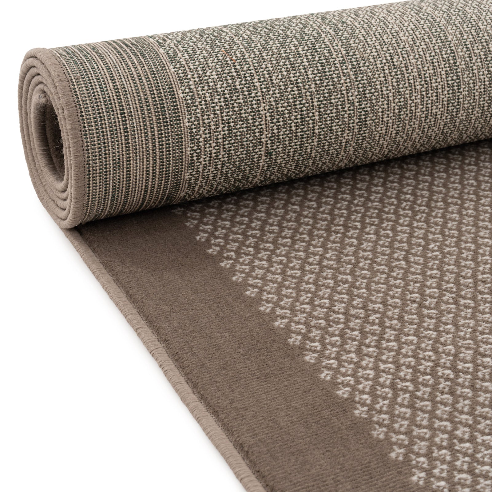 Beige Bordered Stair Carpet Runner - Cut to Measure