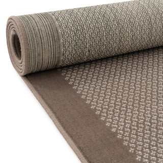 Beige Bordered Stair Carpet Runner - Cut to Measure