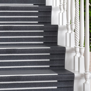 Grey Striped Stair Carpet Runner - Cut to Measure