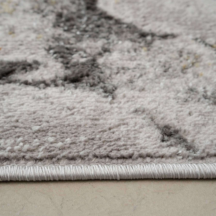 Modern Grey Marble Textured Area Rug