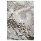 Modern Grey Marble Textured Area Rug