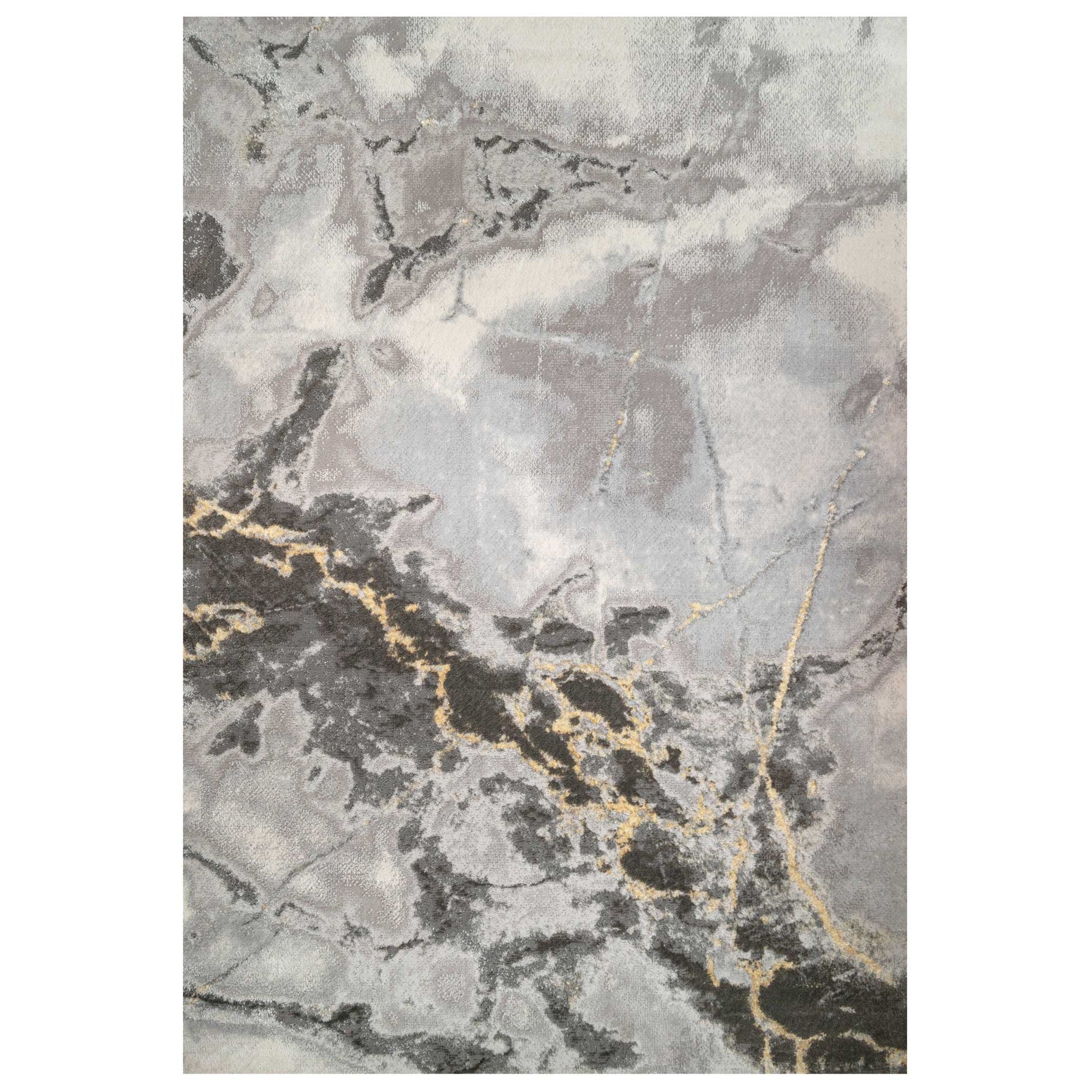 Modern Grey Marble Textured Area Rug