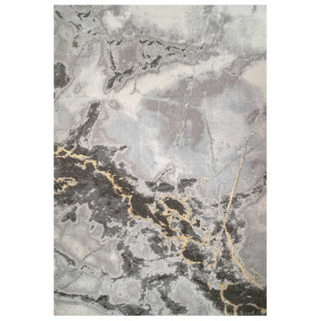 Modern Grey Marble Textured Area Rug