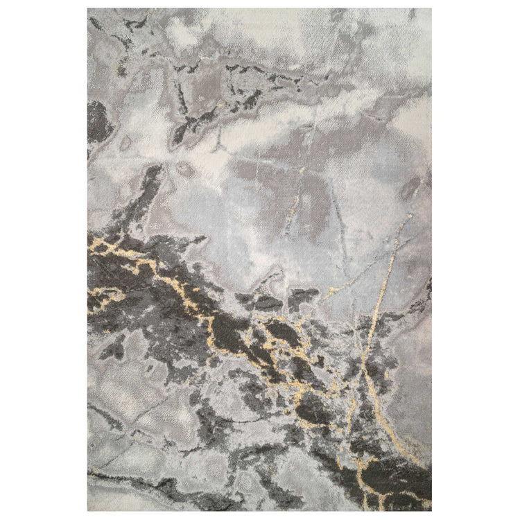 Modern Grey Marble Textured Area Rug