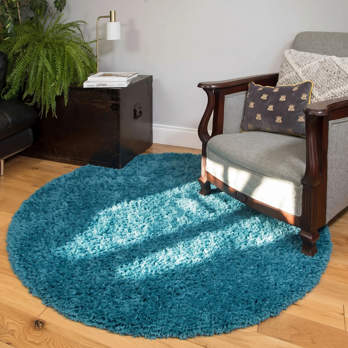 Super Soft Teal Blue Shaggy Rug