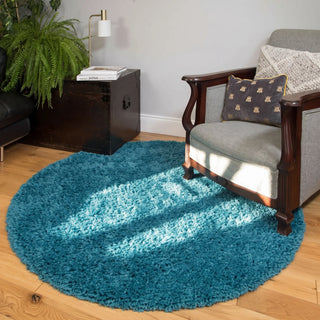 Super Soft Teal Blue Shaggy Rug