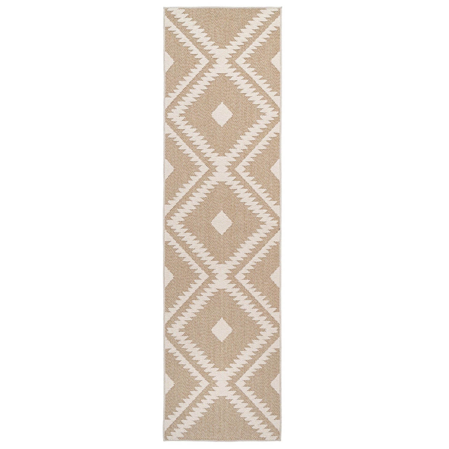 Beige Geometric Loop Pile Rug | Living Room Rugs | Kukoon Rugs Online