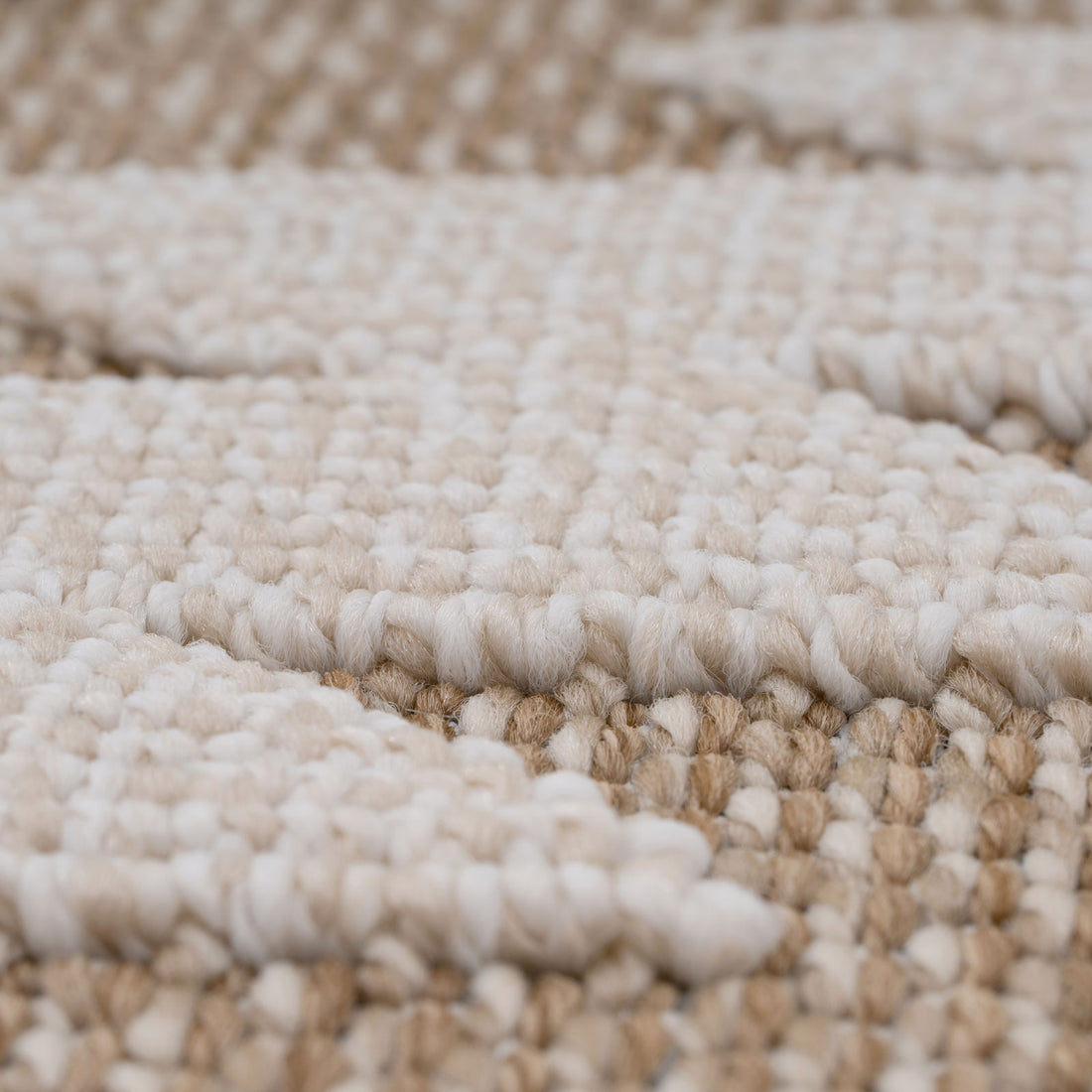 Beige Geometric Loop Pile Rug | Living Room Rugs | Kukoon Rugs Online