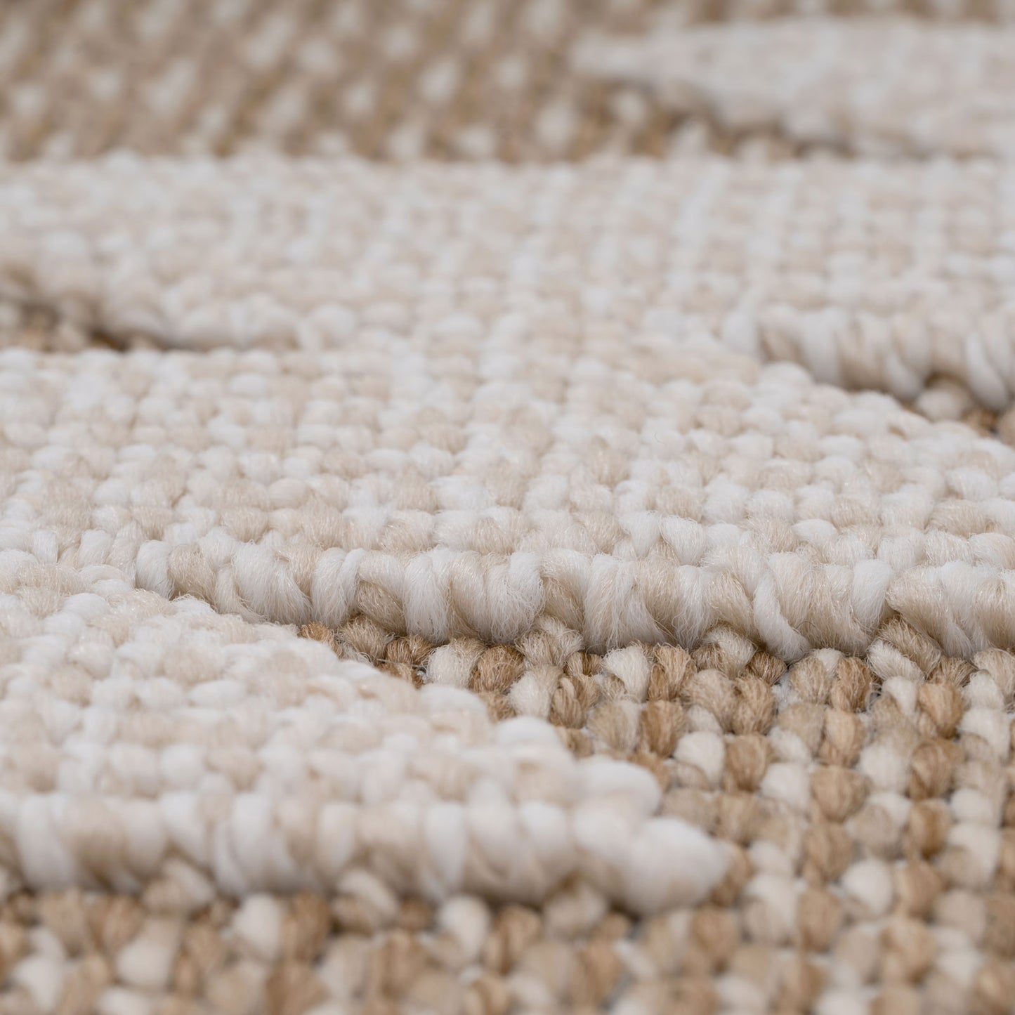 Beige Geometric Loop Pile Rug | Living Room Rugs | Kukoon Rugs Online