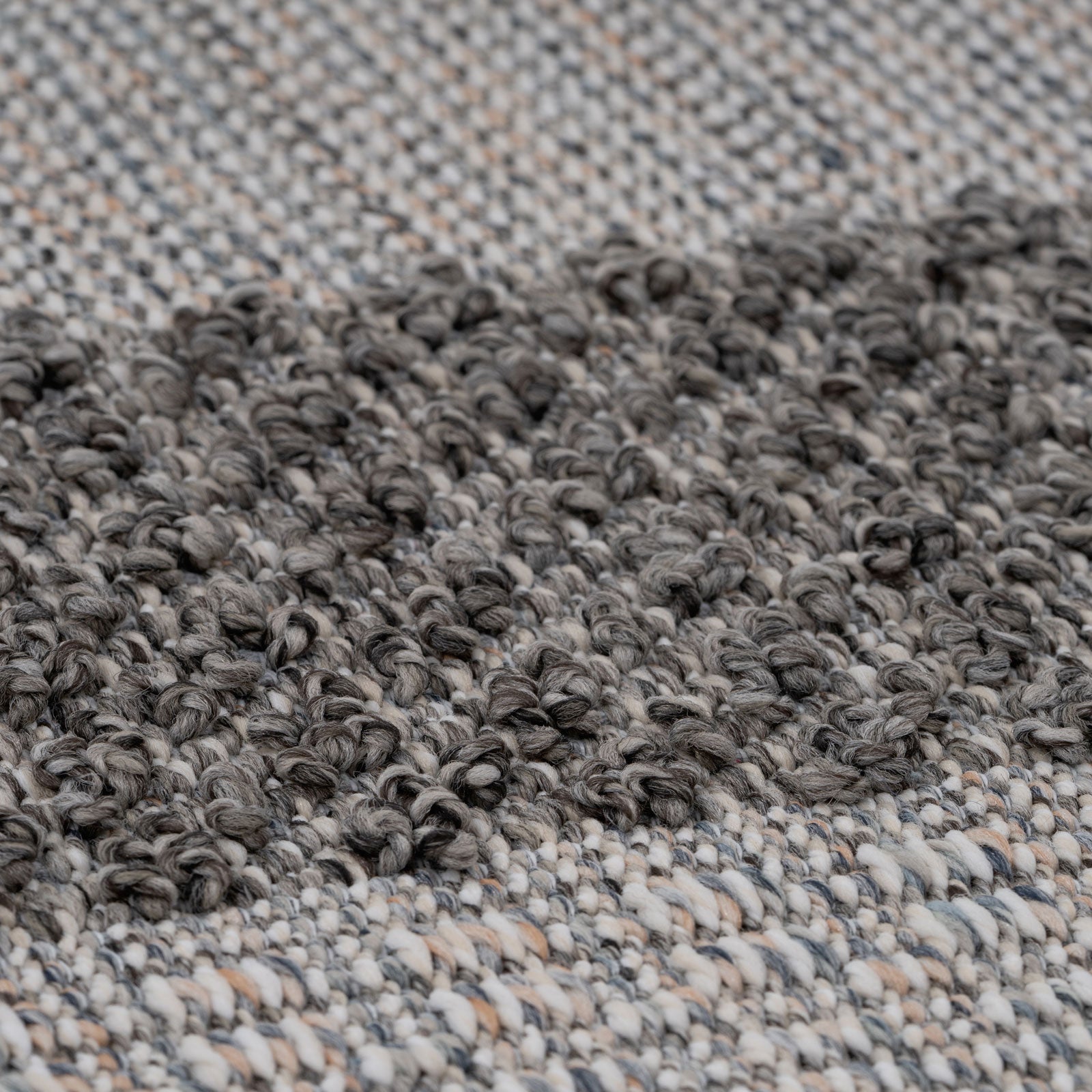 Grey Striped Loop Pile Rug | Living Room Rugs | Kukoon Rugs Online