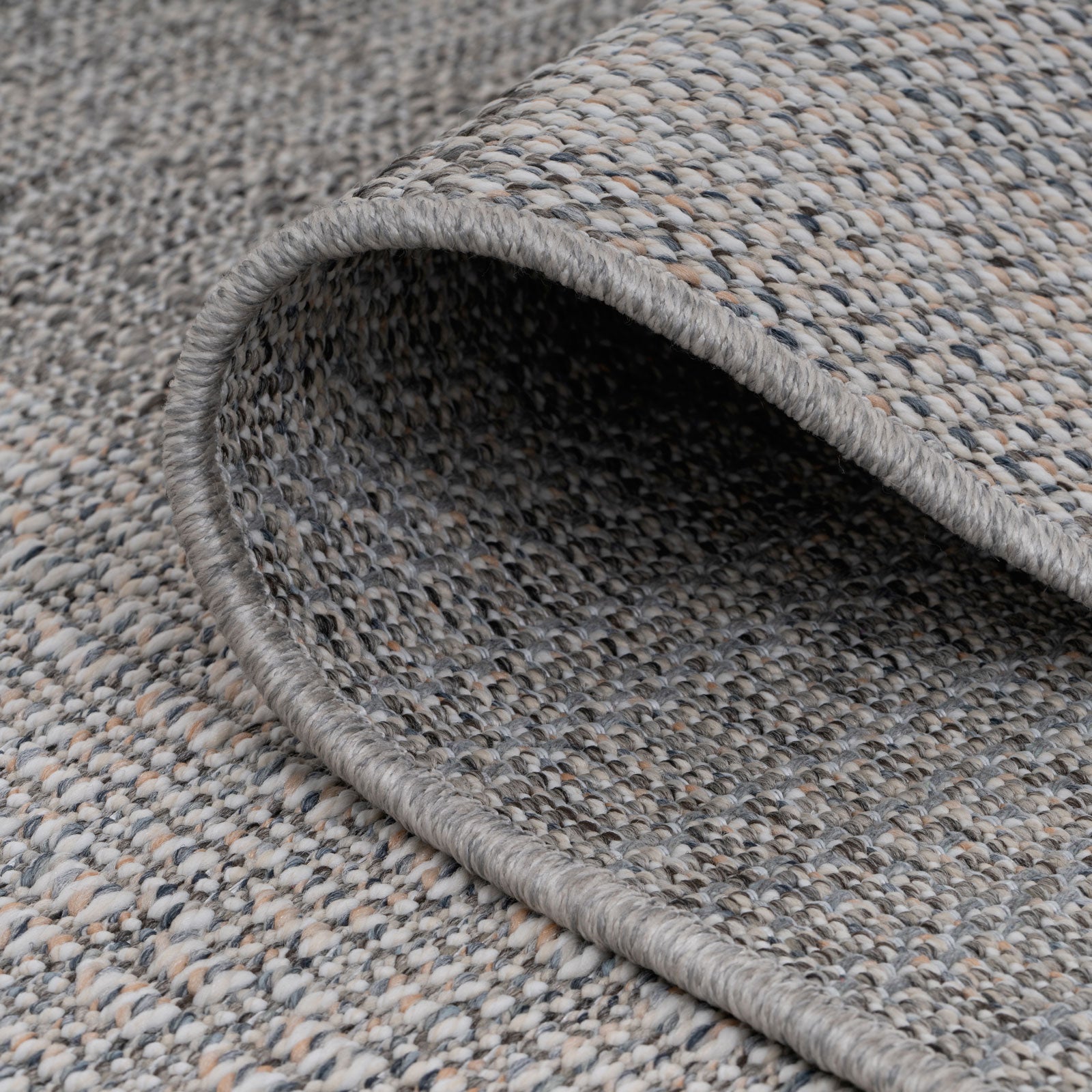 Grey Striped Loop Pile Rug