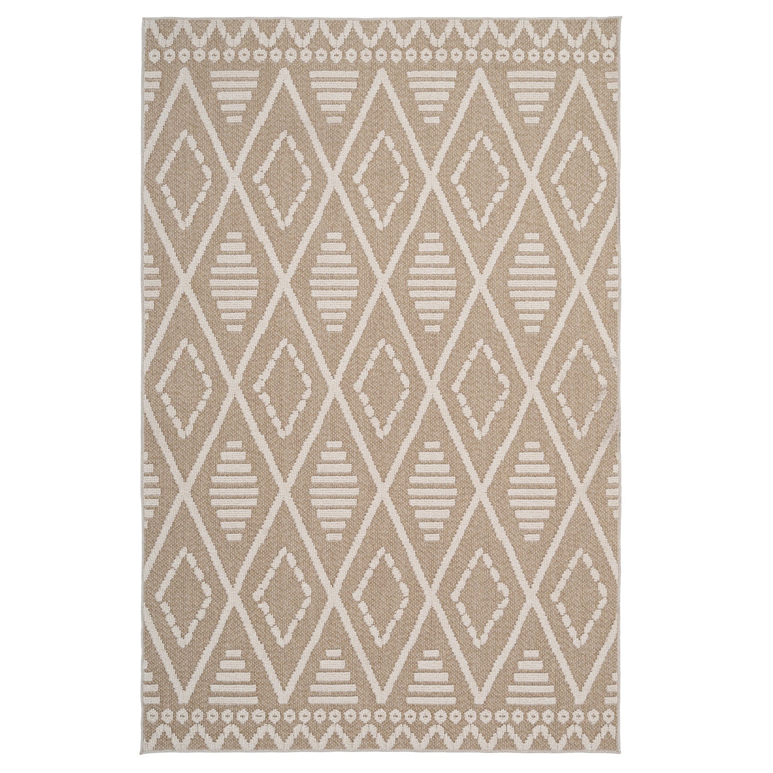 Beige Diamond Loop Pile Rug