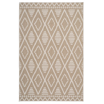 Beige Diamond Loop Pile Rug