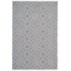 Blue Geometric Loop Pile Rug