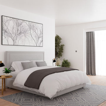 Blue Geometric Loop Pile Rug