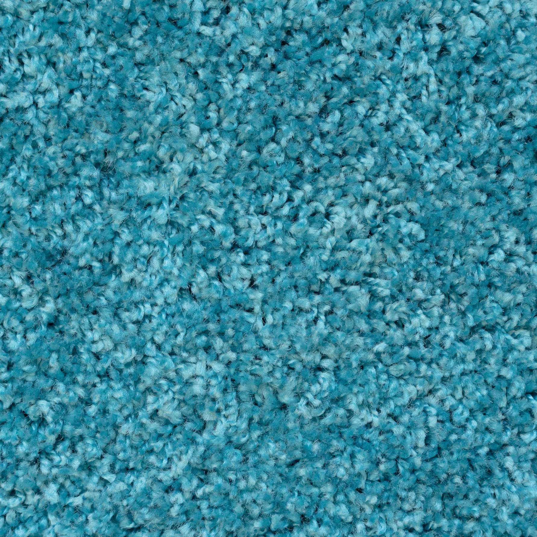 Soft Teal Blue Shaggy Runner Rug