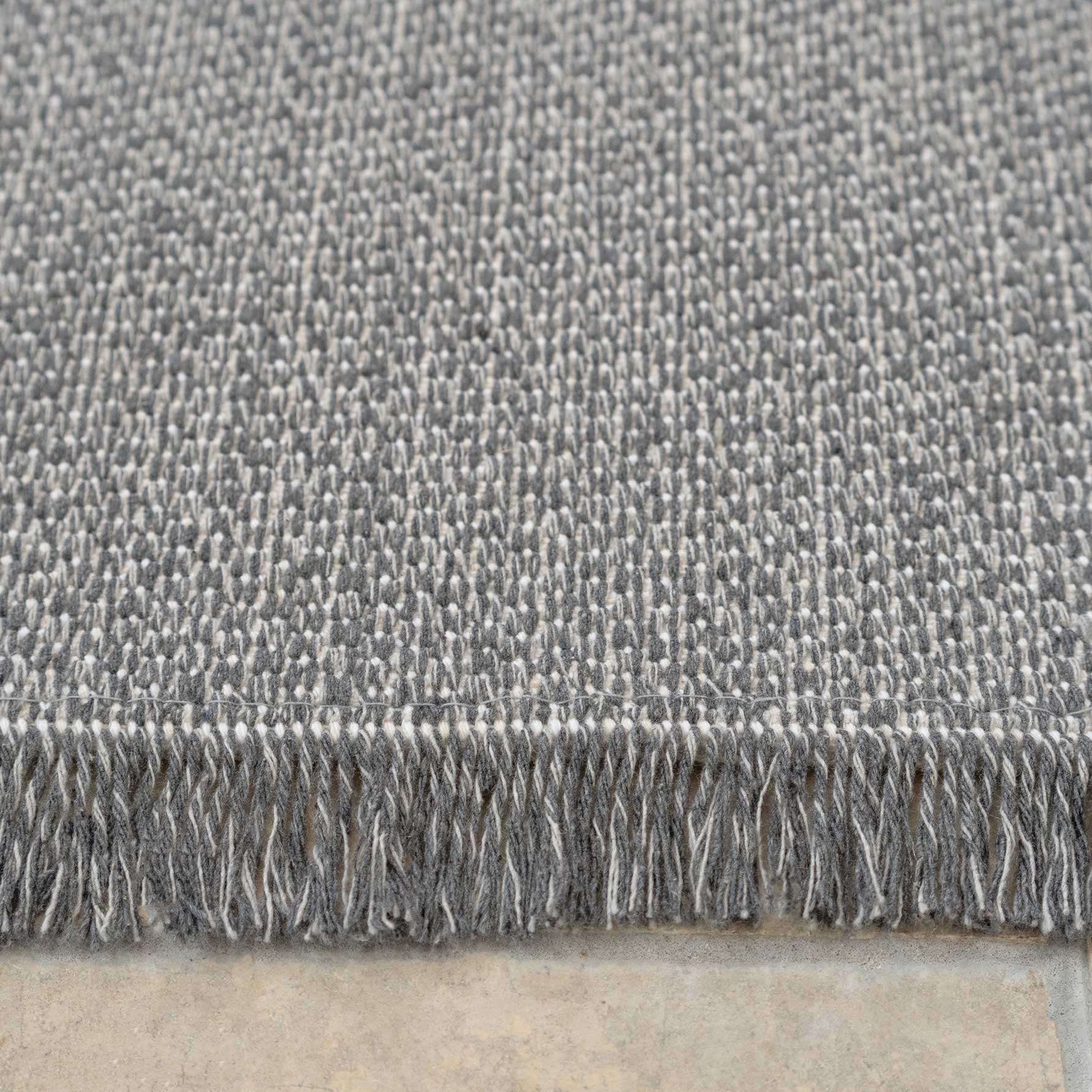 Tufted Grey Geometric Sustainable Rug