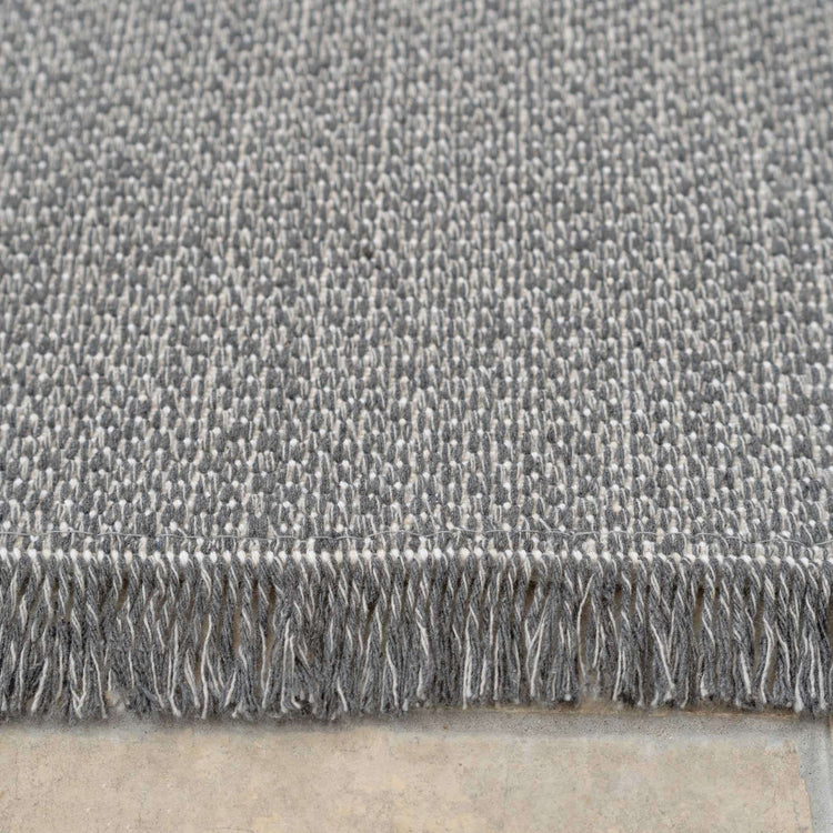 Tufted Grey Geometric Sustainable Rug