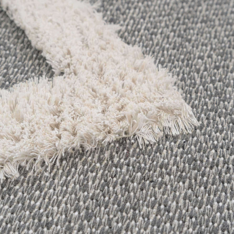 Tufted Grey Geometric Sustainable Rug