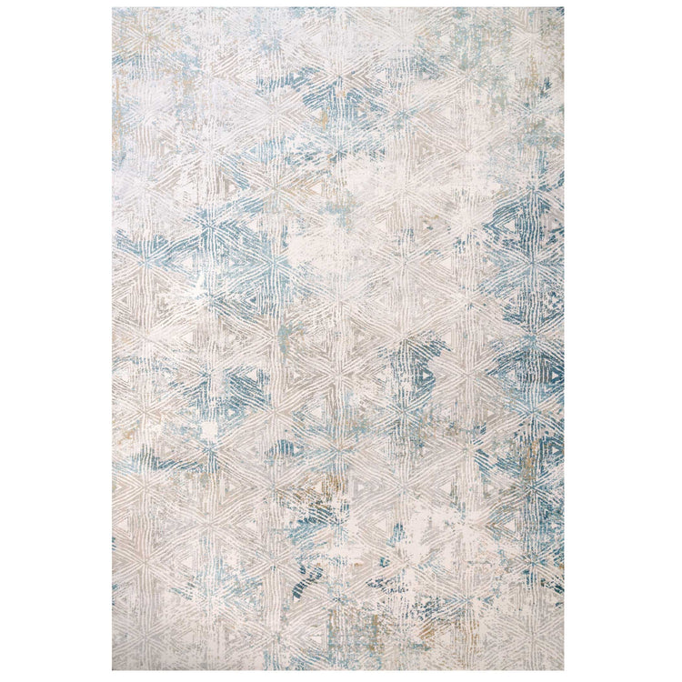 Teal Blue Cloudscape Living Room Rug