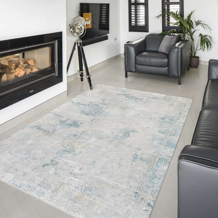 Teal Blue Cloudscape Living Room Rug Living Room Rugs Kukoon Rugs