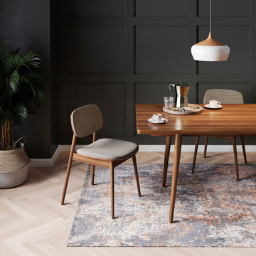 Flatwoven Washable Distressed Copper Blue Rug - Tobin