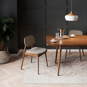 Flatwoven Washable Distressed Beige Area Rug - Tolka