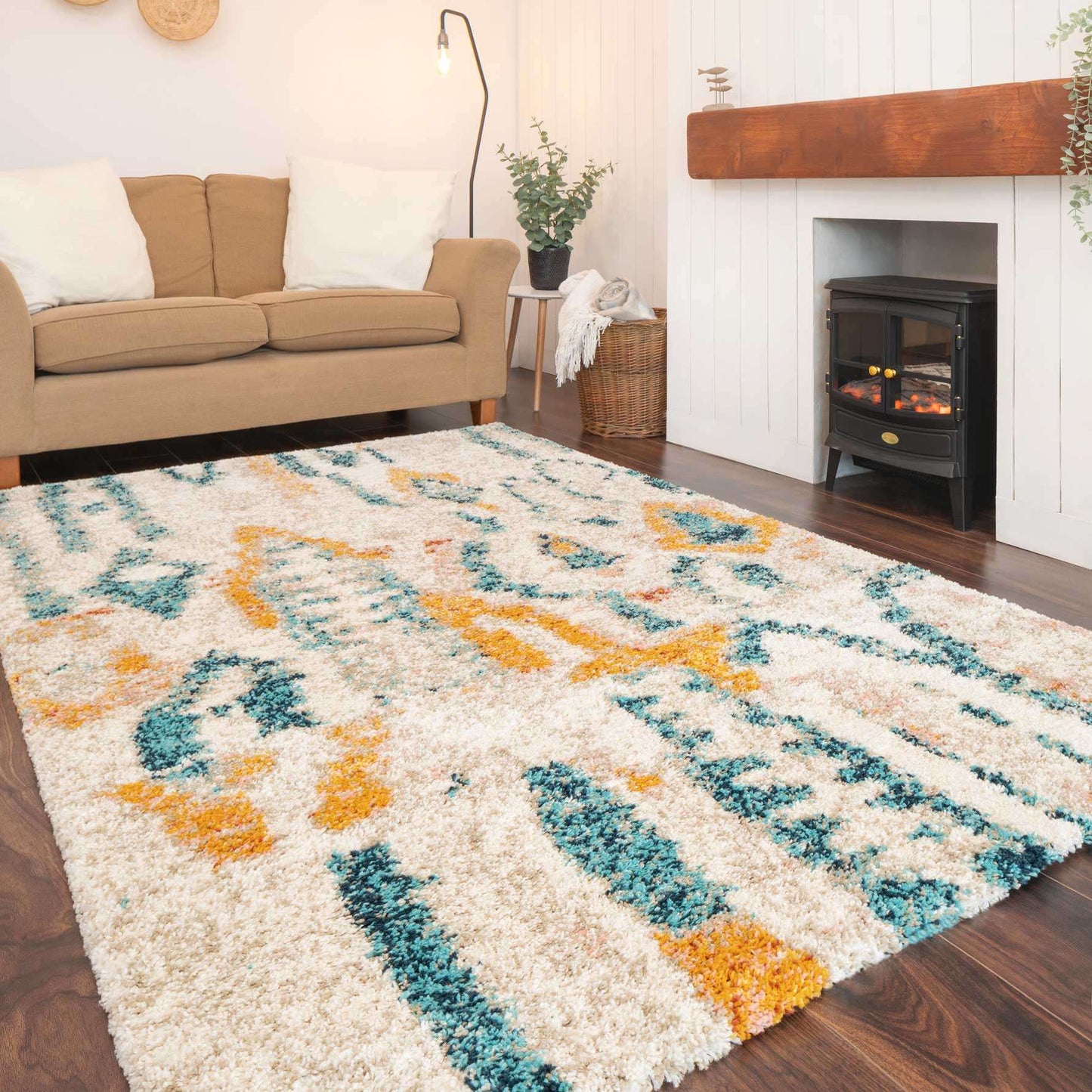 Super Soft Abstract Moroccan Shaggy Rug