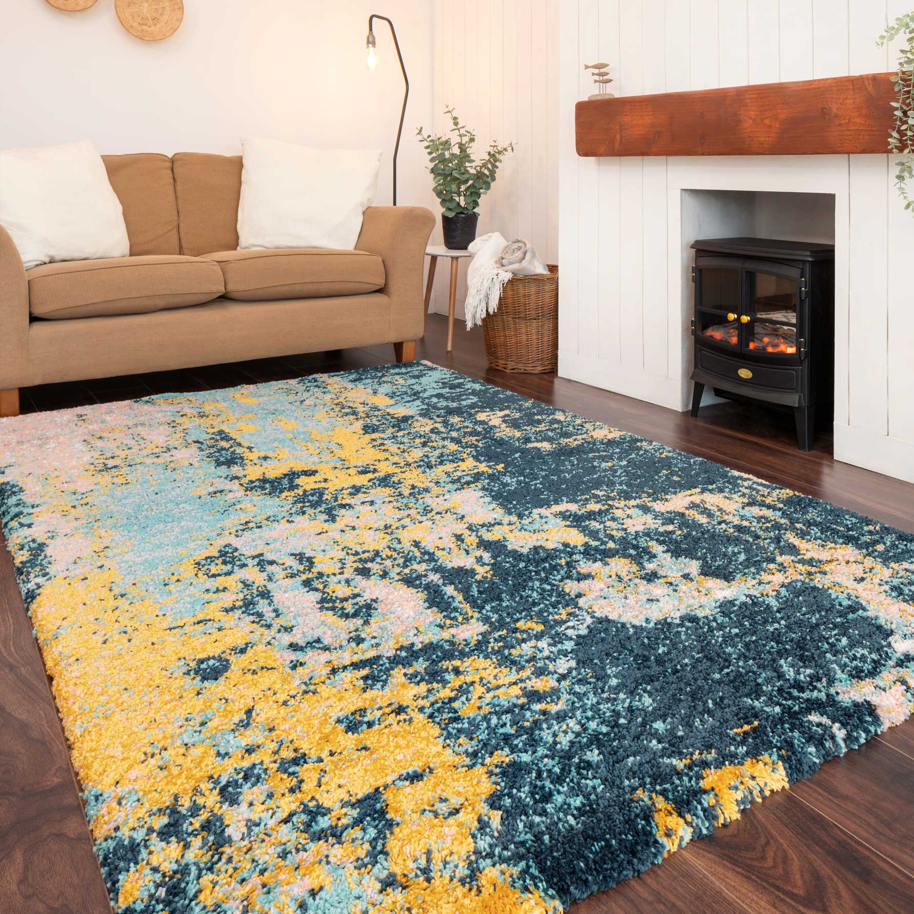 Soft Abstract Shaggy Rug - Cherish