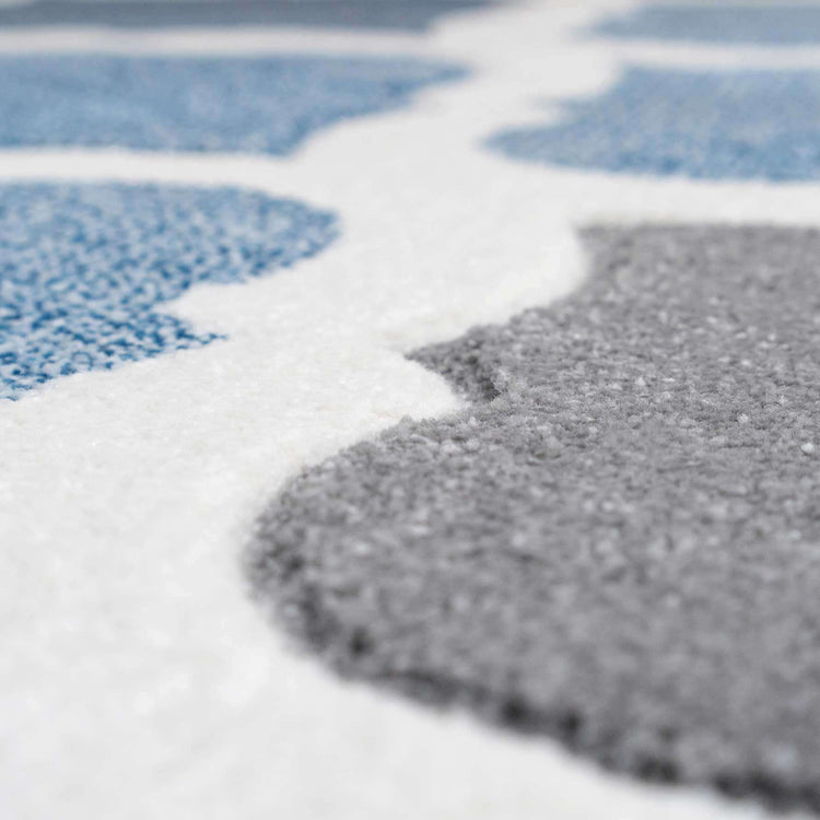 Fresh Trellis Blue Living Room Rug