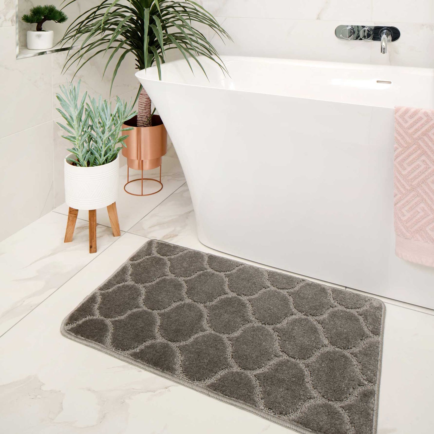 Trellis Grey Bathmat