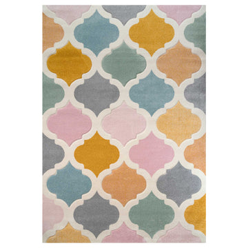 Colourful Pastel Trellis Area Room Rug