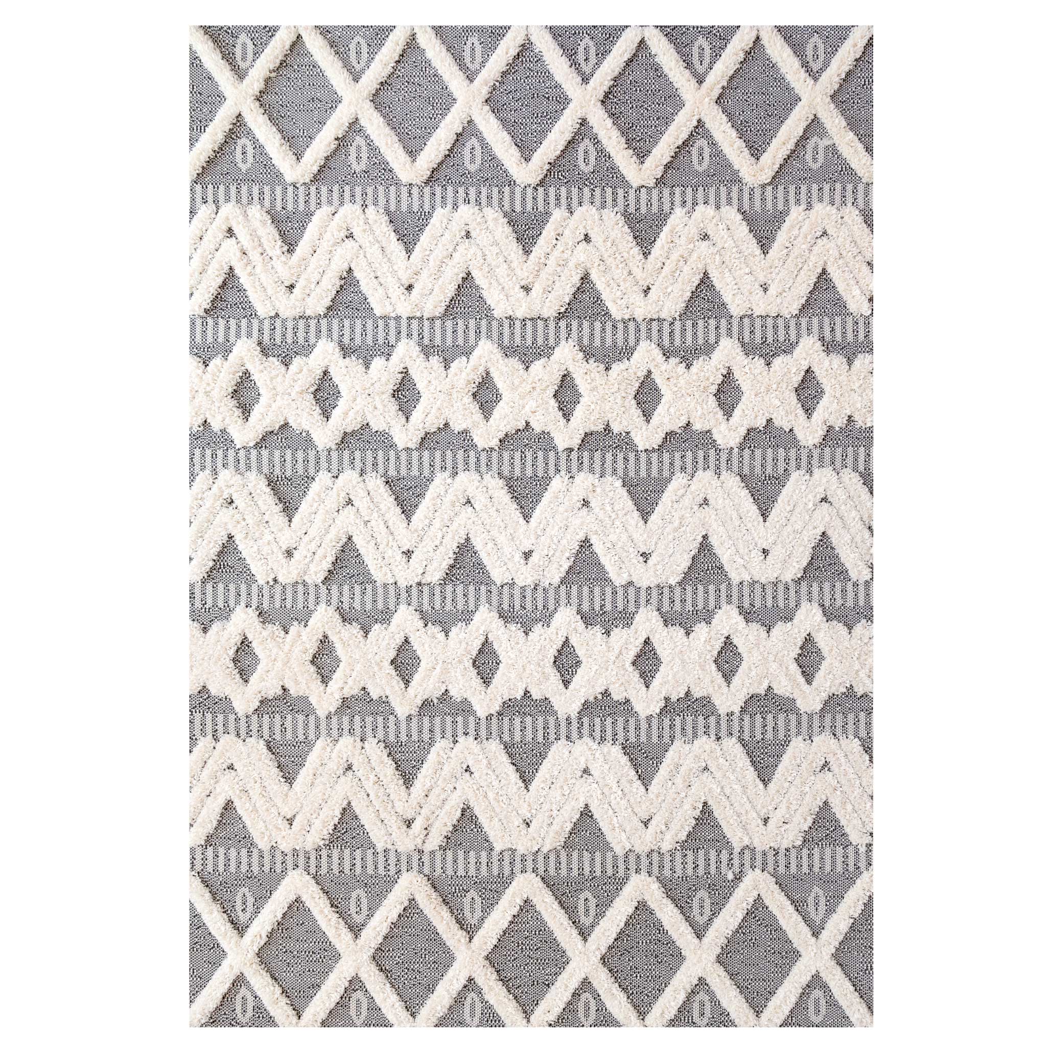 Grey Tufted Tribal Berber Rug Living Room Rugs Kukoon Rugs Online
