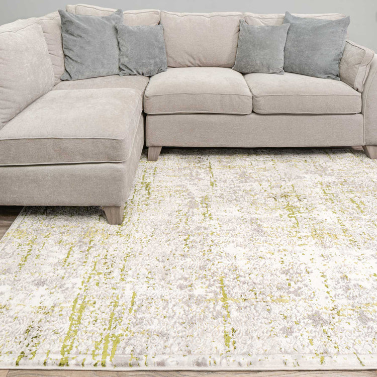Modern Green Abstract Distressed Rugs