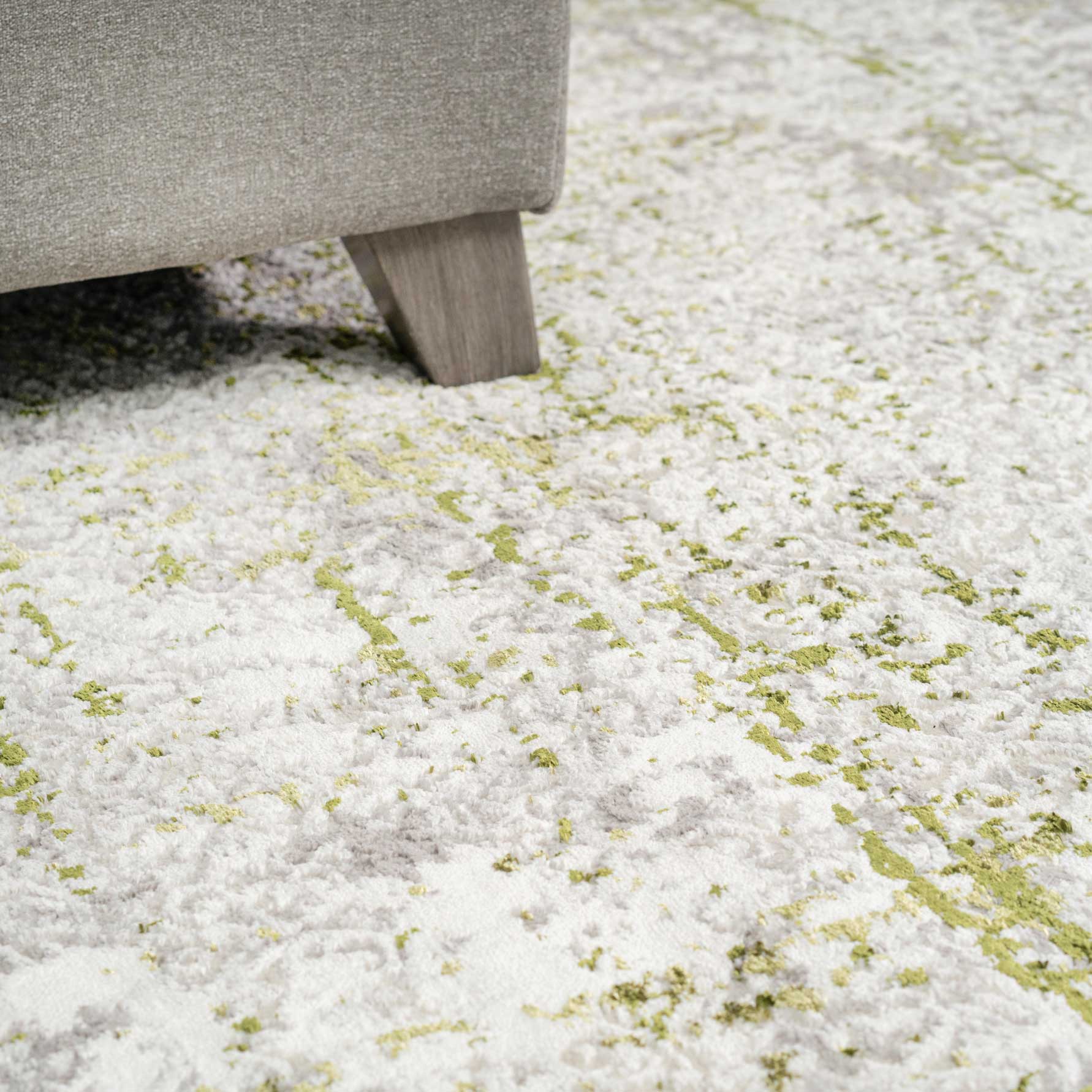 Modern Green Abstract Distressed Rugs